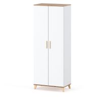 Szafa Skandynawska Garderoba 80cm Do Salonu Sypialni Loft Półki Biały Mat