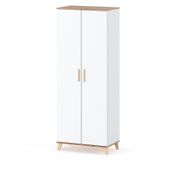 Szafa Skandynawska Garderoba 80cm Do Salonu Sypialni Loft Półki Biały Mat