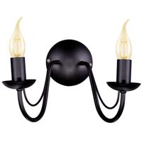 Kinkiet LAMPA ścienna Bartez K-3994 Kaja metalowa OPRAWA świecznikowa pałacowa czarny