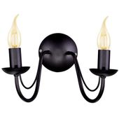 Kinkiet LAMPA ścienna Bartez K-3994 Kaja metalowa OPRAWA świecznikowa pałacowa czarny