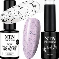 NTN Lakier Hybrydowy 5g Nr186 + NTN Top Flakes 7g Efekt Przepiórczego Jajka