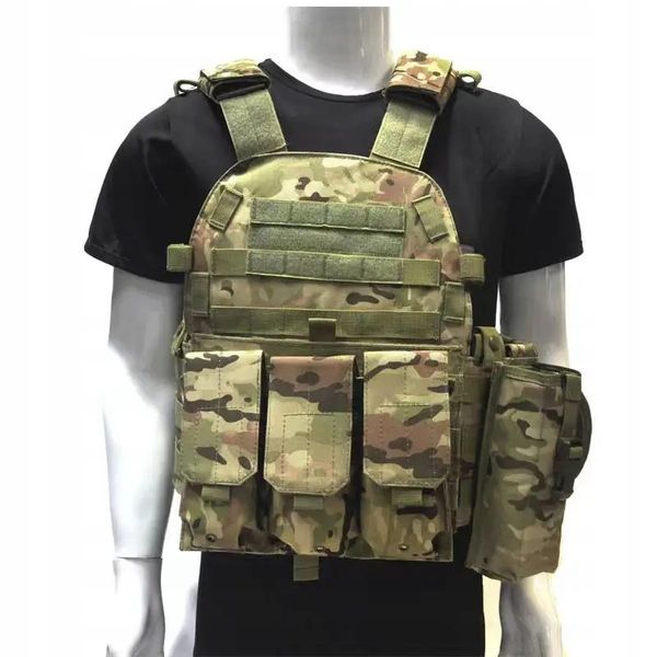 KAMIZELKA WOJSKOWA TAKTYCZNA WOJSKOWA Torby 600D MOLLE Black Camo zdjęcie 10