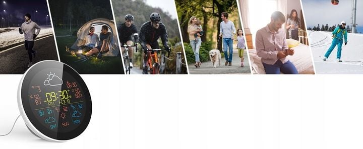STACJA POGODY POGODOWA WIFI METEOROLOGICZNA TUYA ZEGAR 3 CZUJNIKI PROGNOZA zdjęcie 12