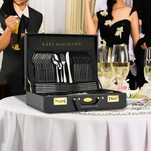 KOMPLET SZTUĆCÓW 72 EL WALIZKA DLA 12 OSÓB zestaw srebrne sztućce na Arena.pl