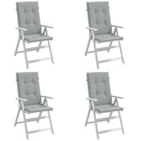 Poduszki na krzesła z wysokim oparciem, 4 szt., jasnoszare