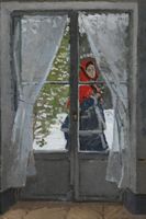 Plakat 20x30cm The Red Kerchief, Monet Vintage do Salonu