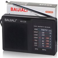 Radio Kuchenne Przenośne Małe Na Baterie Budowlane Antena Jack FM AM