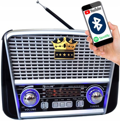 RADIO RETRO PRZAENOŚNE KUCHENNE SOLAR BLUETOOTH AKUMULATOR USB na Arena.pl