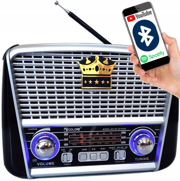 RADIO RETRO PRZAENOŚNE KUCHENNE SOLAR BLUETOOTH AKUMULATOR USB zdjęcie 2