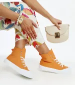 Pomarańczowe wysokie trampki Vinka 38