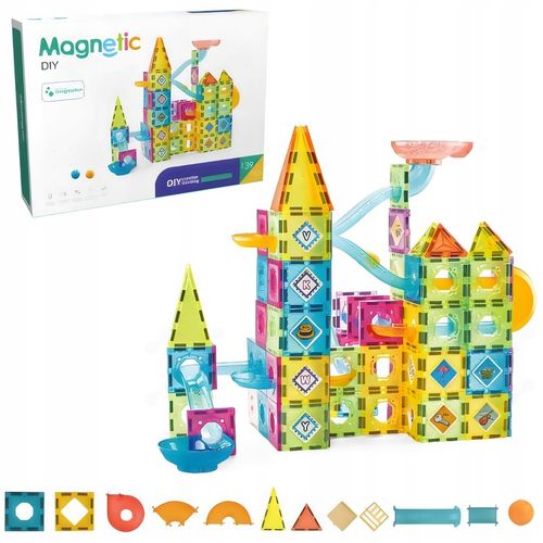 KLOCKI MAGNETYCZNE KONSTRUKCYJNE 3D ZESTAW 139 ELEMENTÓW DLA DZIECI 3+ na Arena.pl