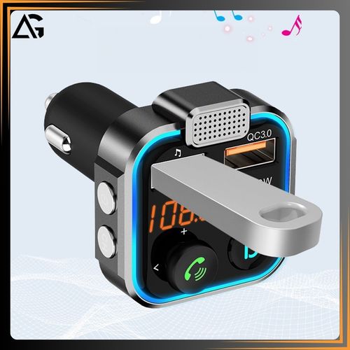 TRANSMITER BLUETOOTH SAMOCHODOWY FM USB 3.0A + 1.0A QC USB-C ŁADOWARKA na Arena.pl