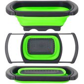 Durszlak silikonowy składany ociekacz kuchenny na zlew zielono-szary