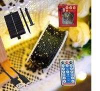 Lampki druciki 500LED 50M SOLARNE BIAŁE CIEPŁE ZEWNĘTRZNE GIRLANDA CHOINKA