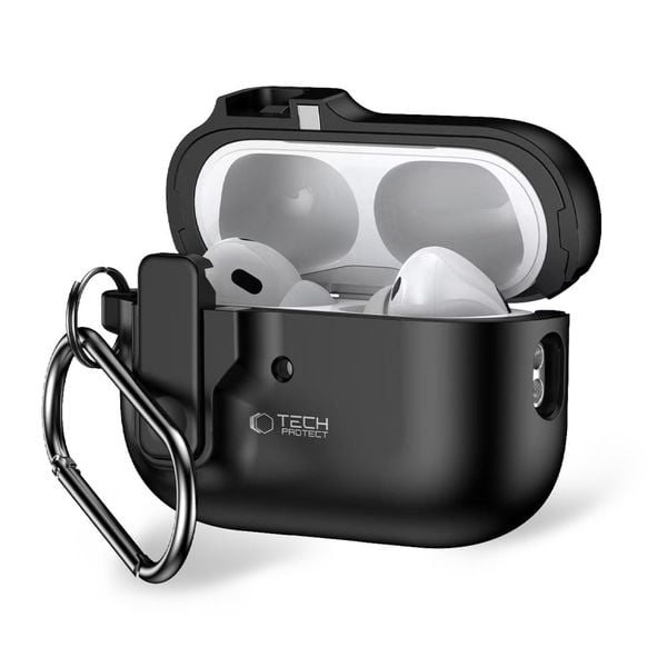 TECH-PROTECT SLIM HOOK APPLE AIRPODS PRO 1 / 2 BLACK zdjęcie 1