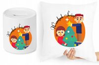 Na Święta Zestaw Poduszka + Skarbonka Prezent Z Nadrukiem Ze Zdjęciem