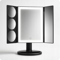 Lusterko kosmetyczne LED z powiększeniem 3x 5x 10x składane zasilanie USB