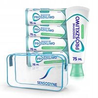SENSODYNE PROSZKLIWO CODZIENNA OCHRONA PASTA DO ZĘBÓW 75ML x4 + KOSMETYCZKA