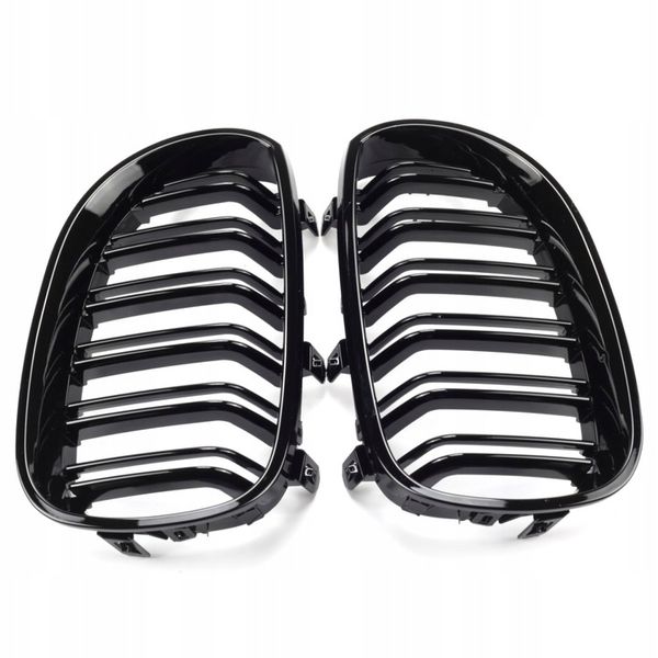 BMW E60 E61 GRILL NERKI M5 CZARNY POŁYSK 2003-2010 zdjęcie 5