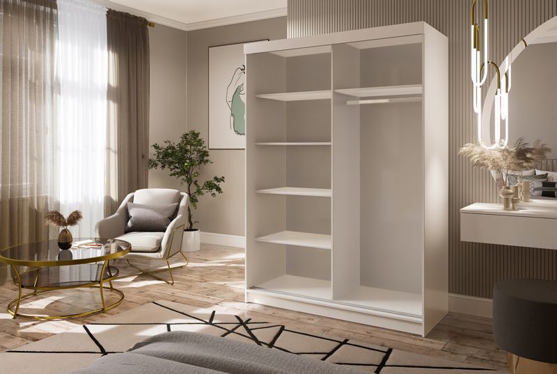 Szafa Przesuwna PARIS 150 Połysk beżowa zdjęcie 2