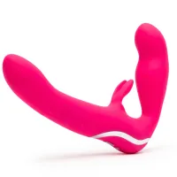happy rabbit strapless strap-on pink rożowy silikonowy model 23cm usb