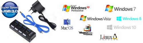 HUB USB 3.0 AKTYWNY ROZDZIELACZ 4 porty + zasilacz na Arena.pl