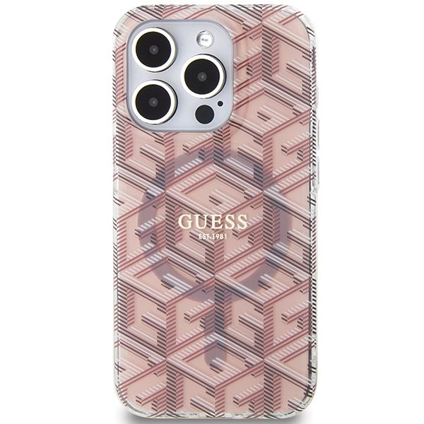 Etui Guess do iPhone 15 Pro, Różowy, MagSafe zdjęcie 3