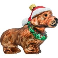 Bombka choinkowa: Jamnik w czapce Mikołaja