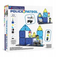 Policja Police Patrol Klocki Magnetyczne 20 el z Pojazdem Magna-Tiles