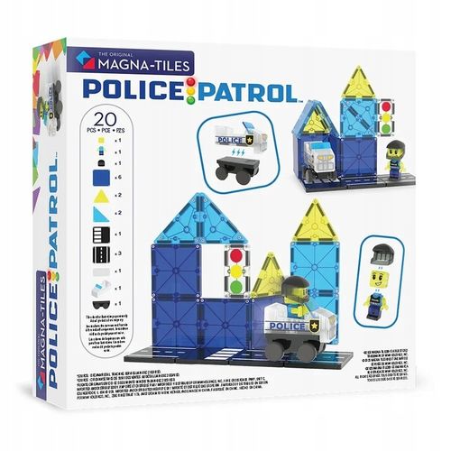 Policja Police Patrol Klocki Magnetyczne 20 el z Pojazdem Magna-Tiles na Arena.pl