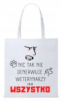 Dla Weterynarza Na Prezent Torba Eco Biała Shopper Z Nadrukiem Ze Zdjęciem