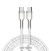kabel przewód usb-c - usb-c series metal data pd qc scp 100w 5a 1m - biały