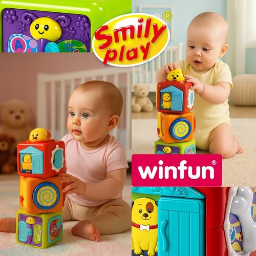 SMILY PLAY Wieża z klocków kolorowa kostka sensoryczna edukacyjna 3m+ na Arena.pl