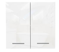 Szafka łazienkowa 60 x 60 cm / biała / biały połysk / wisząca / do łazienki