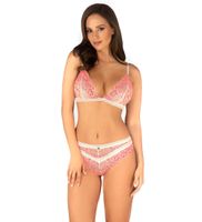 Obsessive- komplet różowy koronkowy L/XL