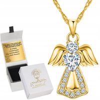 ZŁOTY NASZYJNIK Medalik ŁAŃCUSZEK NA KOMUNIĘ SREBRO PRÓBA 925 GRAWER