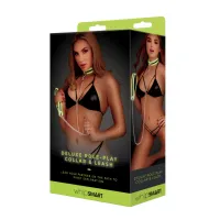 whipsmart zestaw świecąca obroża i smycz regulowana, glow in the dark