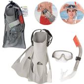 Zestaw Do Nurkowania Szary Maska, Płetwy, Rurka Bestway 25020