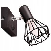 2X SZACH MINI LAMPA ŚCIENNA KINKIET LOFT INDUSTRIAL NOWOCZESNY CZARNY E14 L