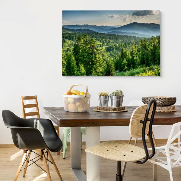 Obraz Do Jadalni KRAJOBRAZ Las Natura Mgła Góry Efekt 3D 100cm x 70cm zdjęcie 4