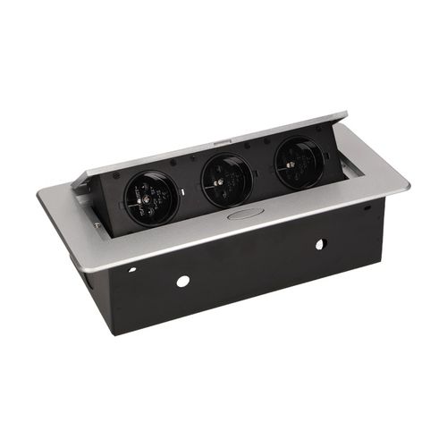 gniazdo wpuszczane w blat 3x2p+z płask rant frezowany czarny - on-ae-1336/b na Arena.pl