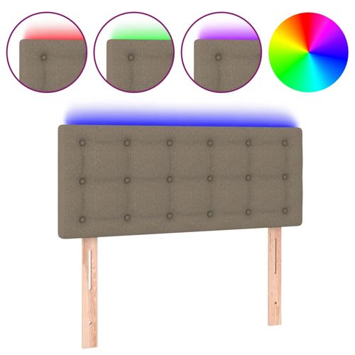 Zagłówek do łóżka z LED, taupe, 100x5x78/88 cm, tkanina na Arena.pl
