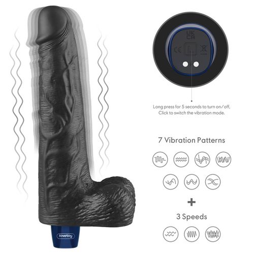 10" real softee rechargeable tpe vibrating dildo(black) na Arena.pl