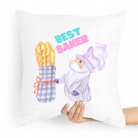 Poduszka Prezent Dla Piekarza Cukiernik Best Baker Z Nadrukiem Ze Zdjęciem