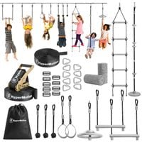 Tor przeszkód HyperMotion Ninja dla dzieci slackline 15 m, 10 przeszkód