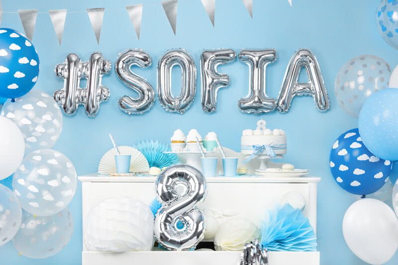 Balony chmurki niebieskie, 6 szt. zdjęcie 2
