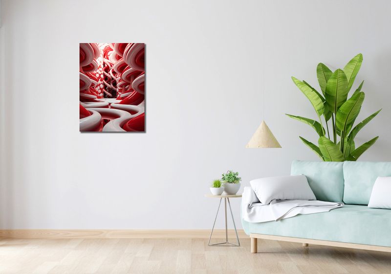 Obraz 50x70cm Czerwone Wiry zdjęcie 2