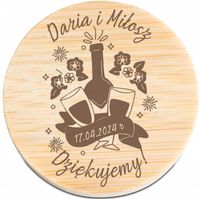 OTWIERACZ do piwa DREWNIANY personalizacja grawer podziękowania kwiaty wino