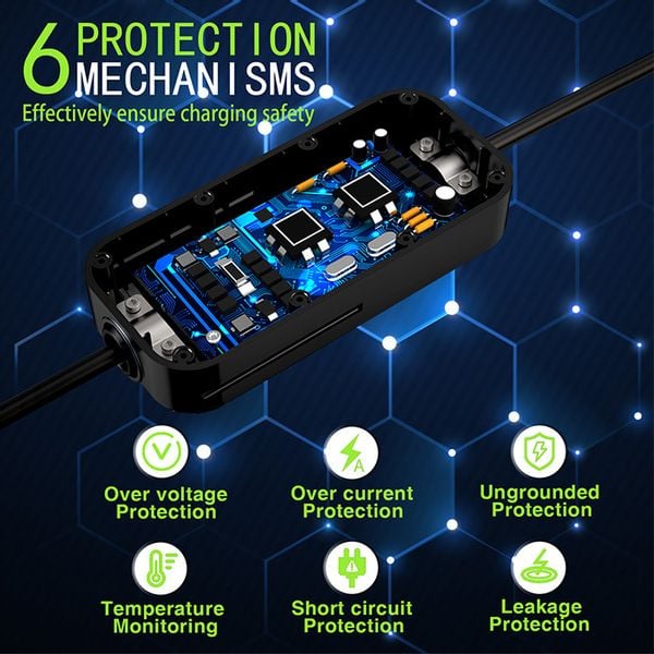 Qoltec Mobilna ładowarka do samochodów EV 2 w 1 typ2 | 3.5kW | 230V zdjęcie 5