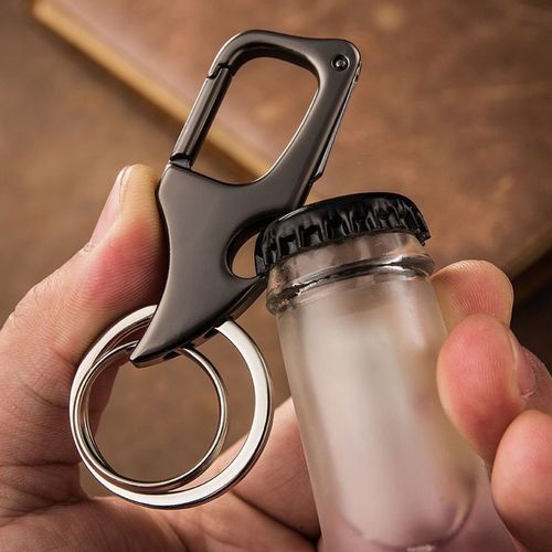 Karabińczyk do kluczy Breloczek Mini Nożyk EDC Otwieracz do butelek 2 kółka na Arena.pl